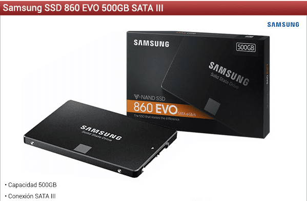 pagar básico helado Disco Sólido Samsung 860 Evo 500Gb - 2.5"/6.35Cm - Sata Iii - Lectura  550Mb/S - Escritura 520Mb/S - Canbuyon